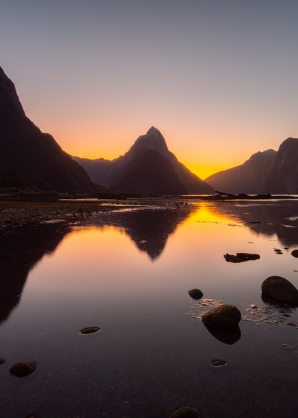Sunset at Milford Sound 
